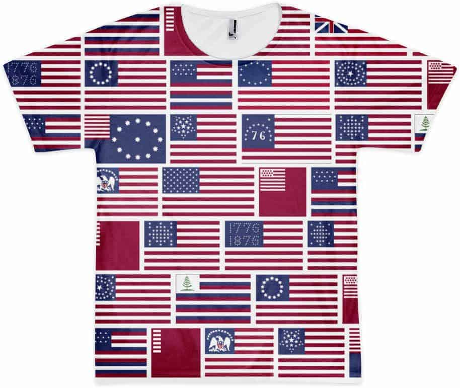 All-Over-Print “US Flags” T-Shirt